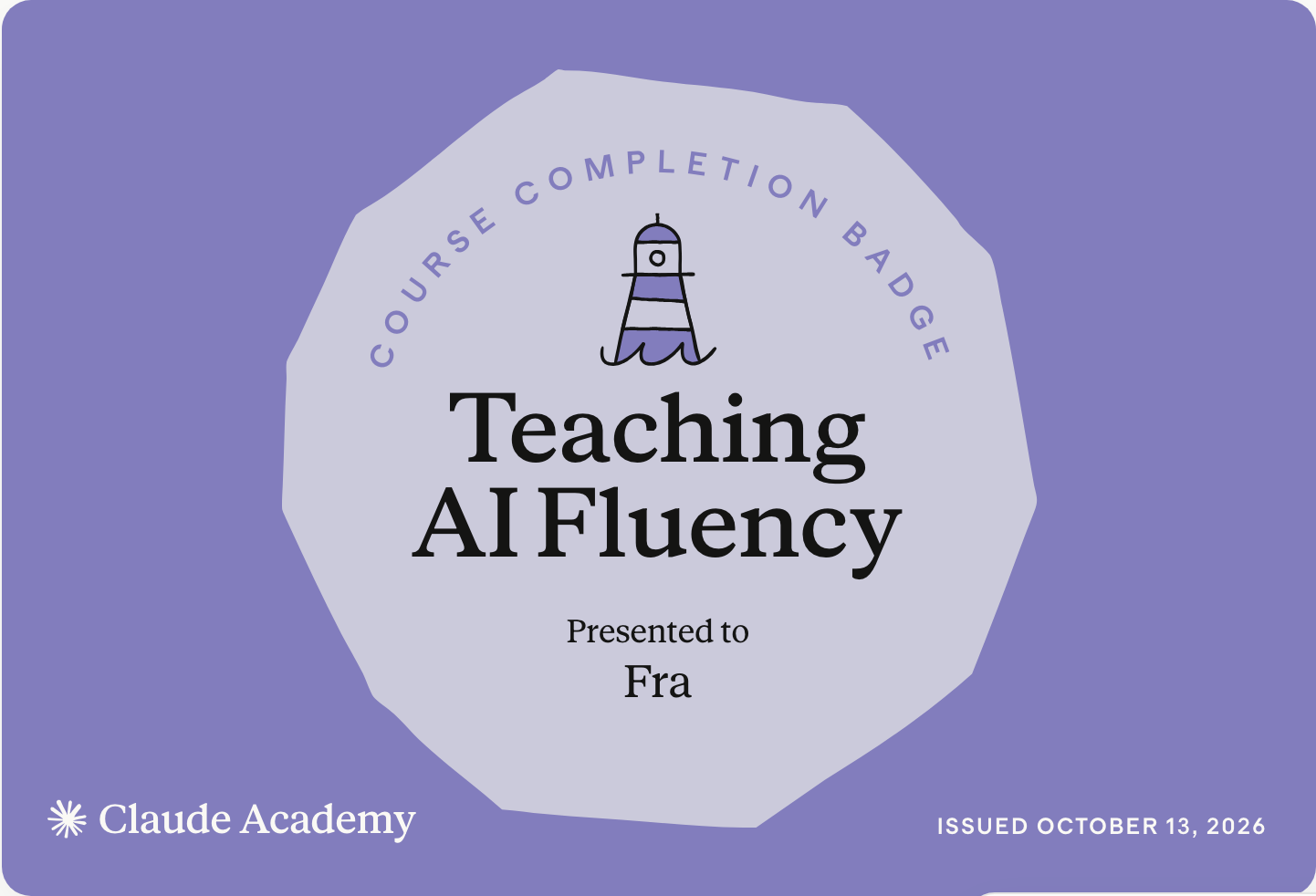 Badge «Teaching AI Fluency» di Anthropic