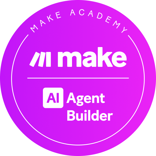 Badge «AI Agent Builder» di Make