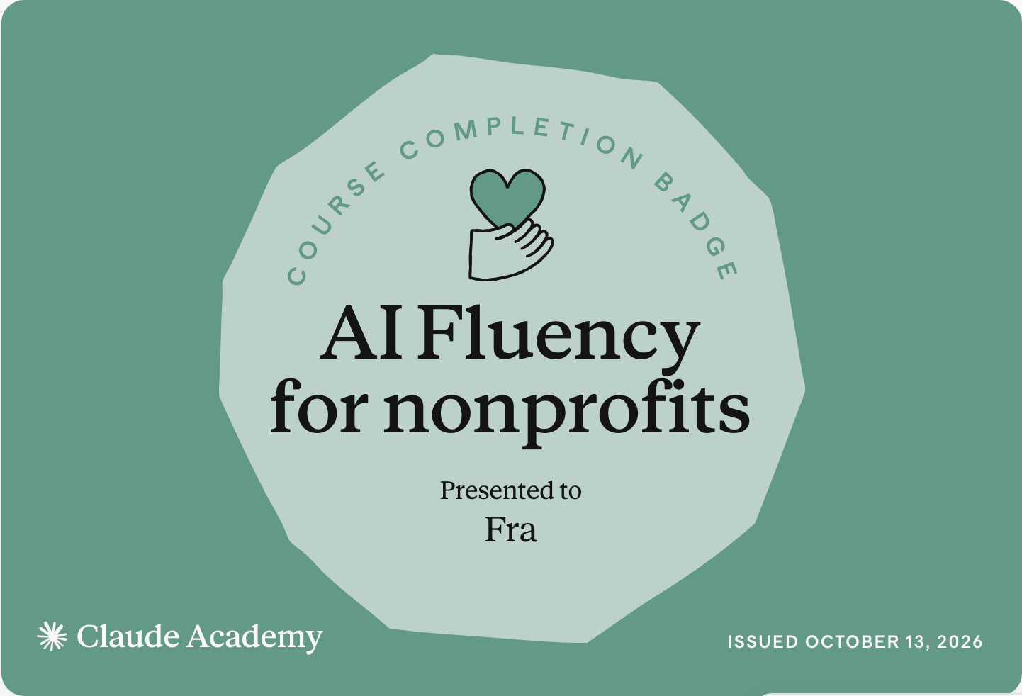 Badge «AI Fluency for nonprofits» di Anthropic