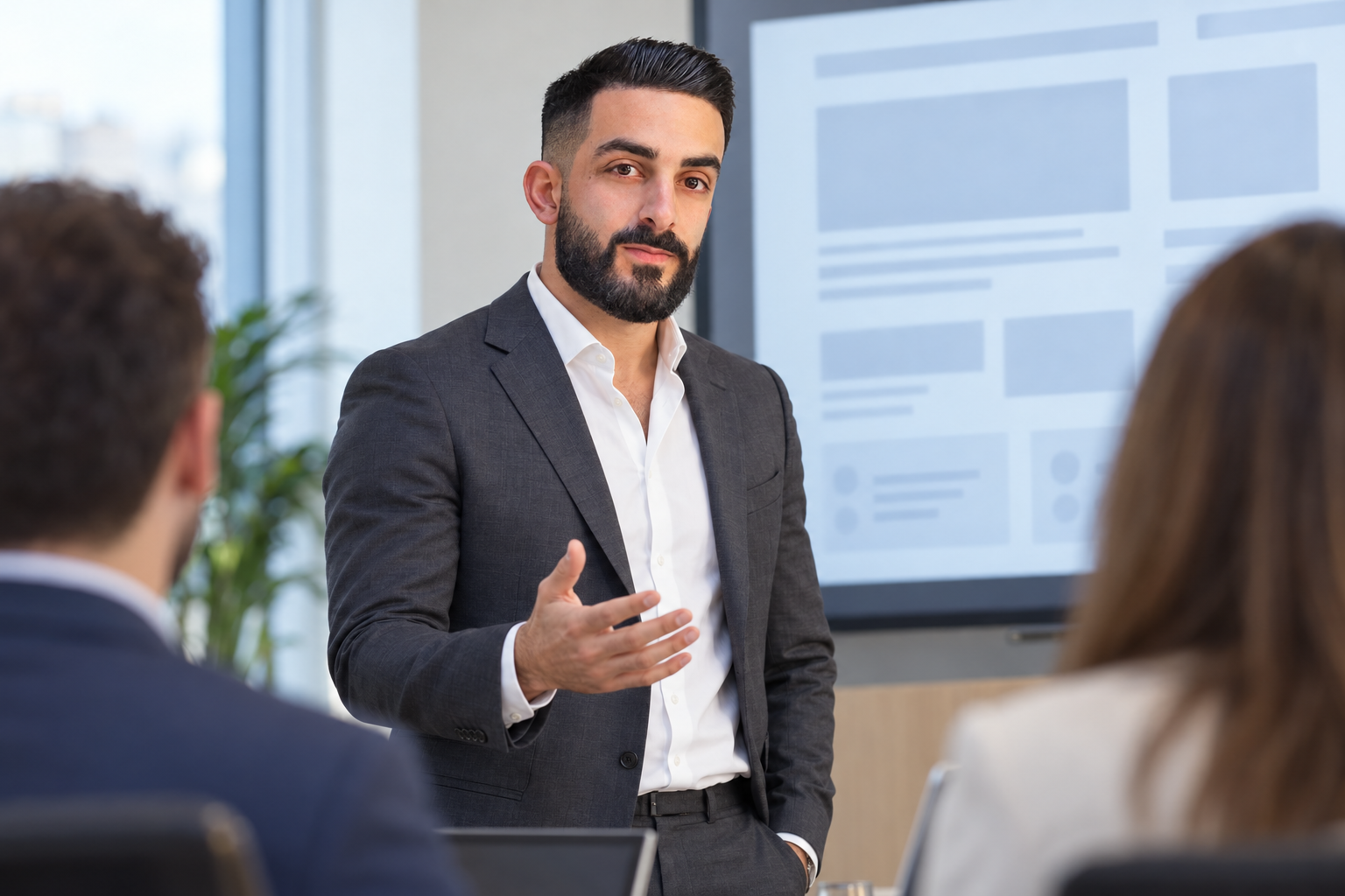 Francesco Sergio presenta un progetto ai clienti